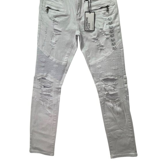 Rue 21 - Men's Supreme Flex Skinny Jeans Distressed - White - 28 x 30 - Picture 13 of 14